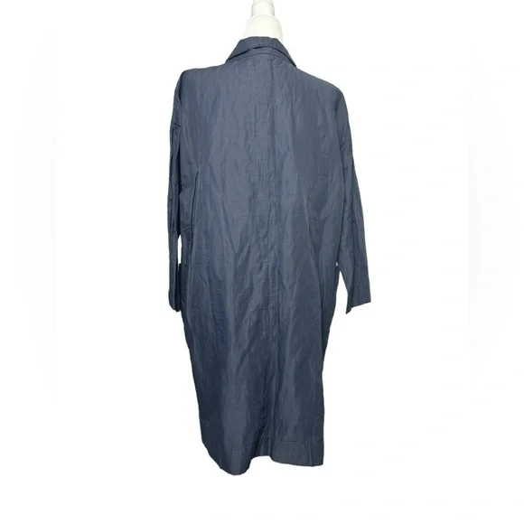 Eileen Fisher steel satin crinkle metallic jacket size: XS - Picture 3 of 8